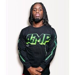 AMP Any Means Possible Men's Long‎ Sleeve T-Shirt Made In USA Sz M  100%  Cotton